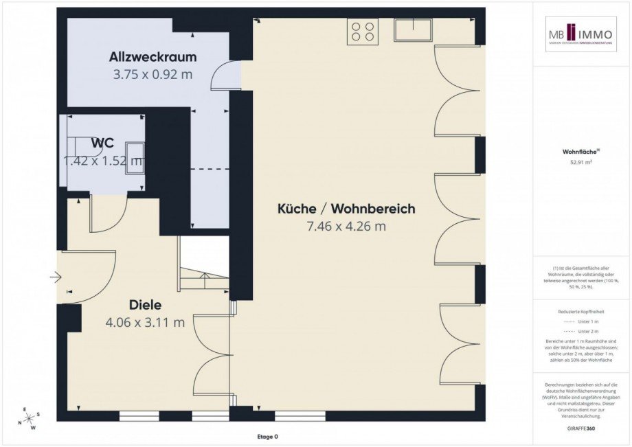 Grundriss Erdgeschoss Maisonettewohnung Wolfsburg