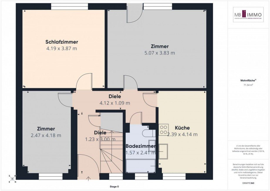 Obergeschoss Reihenmittelhaus Wolfsburg