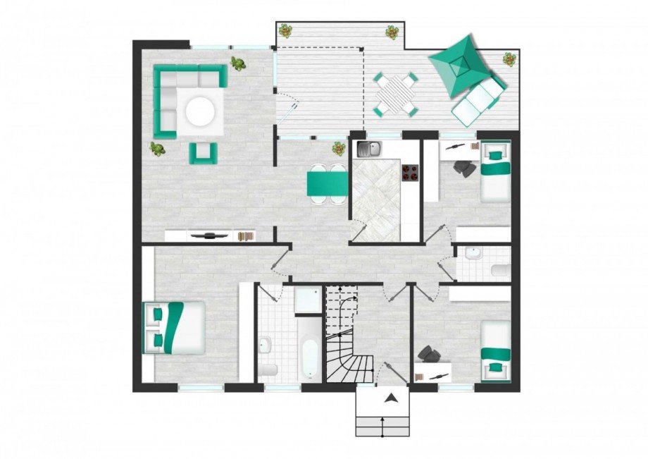 Grundriss-Erdgeschoss-1 Einfamilienhaus Wolfsburg