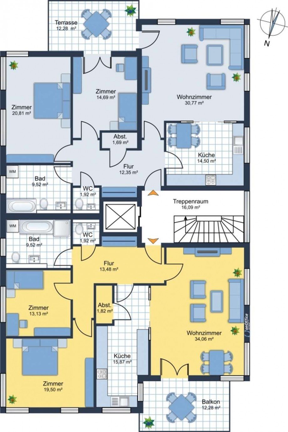 Obergeschoss (Ma�e leicht abweichend) Etagenwohnung Wolfsburg