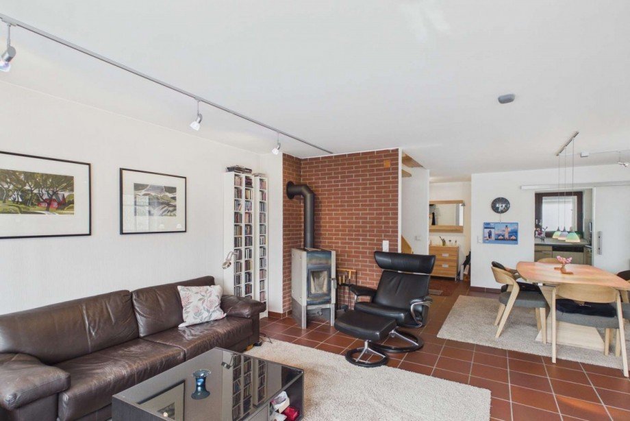 Wohnzimmer mit Kamin Doppelhaush�lfte Wolfsburg