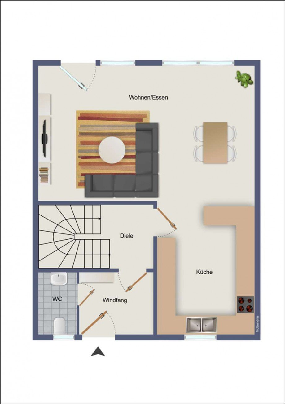 Erdgeschoss Reihenmittelhaus Wolfsburg