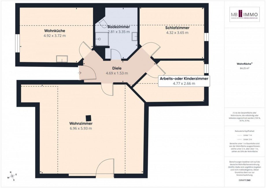 Wohnungsgrundriss Dachgeschosswohnung Wolfsburg