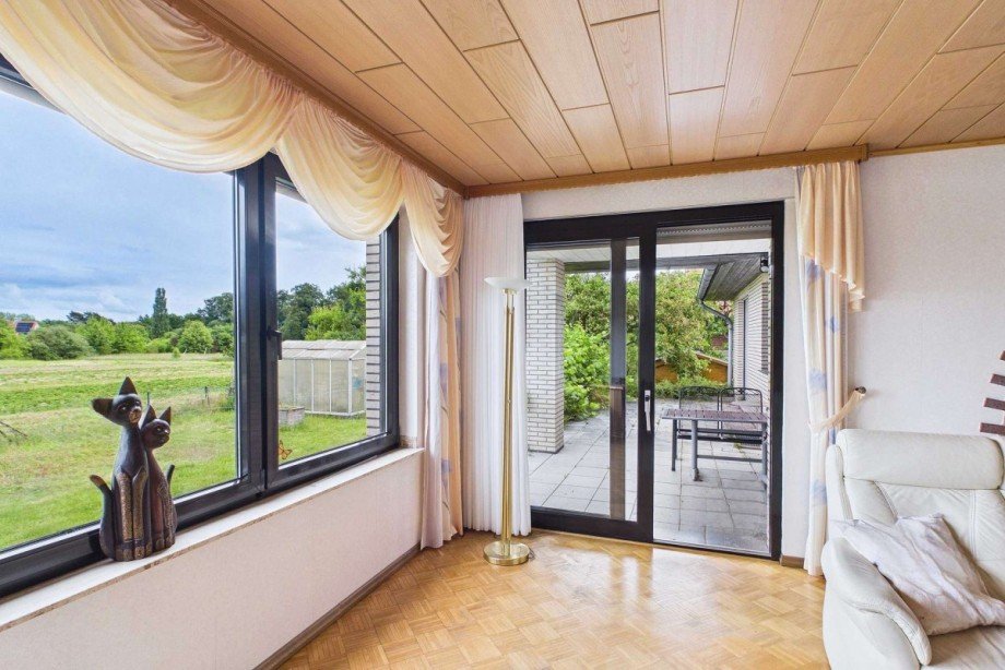 Blick aus den Wohnzimmerfenstern Einfamilienhaus Wolfsburg-Ehmen
