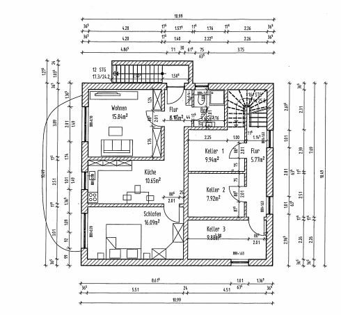 Gesamtgrundriss Untergeschoss inkl. Einliegerwohnung.JPG Einfamilienhaus Wolfsburg / Ehmen