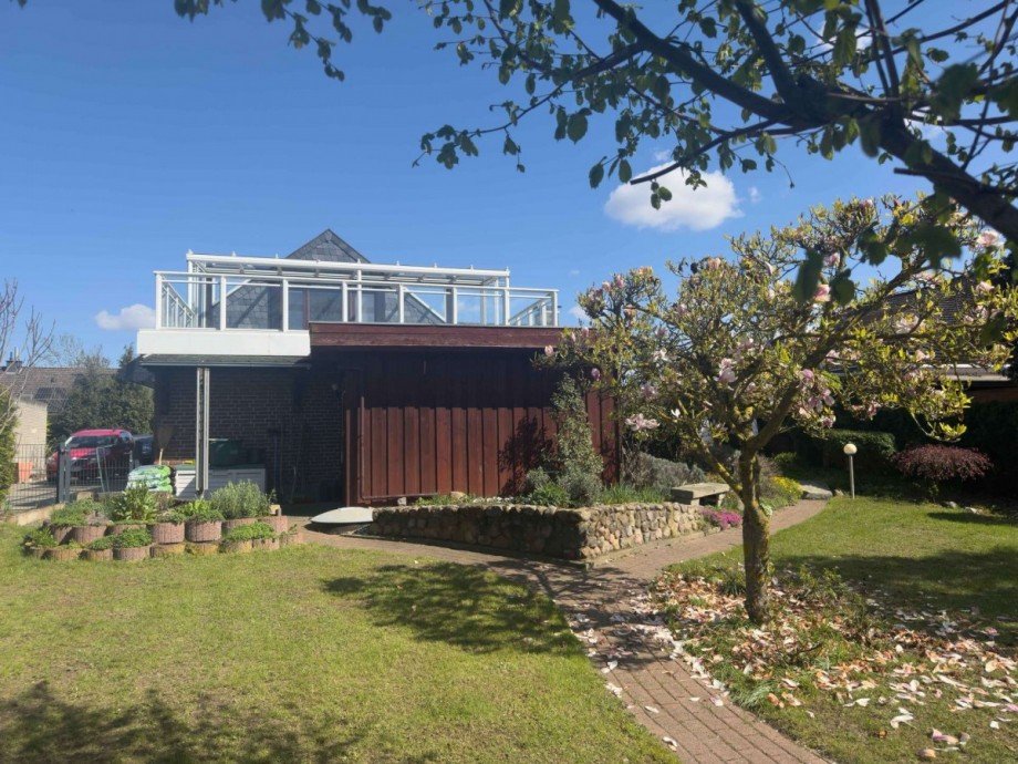 Gartenblick zur Dachterrasse Einfamilienhaus Wolfsburg