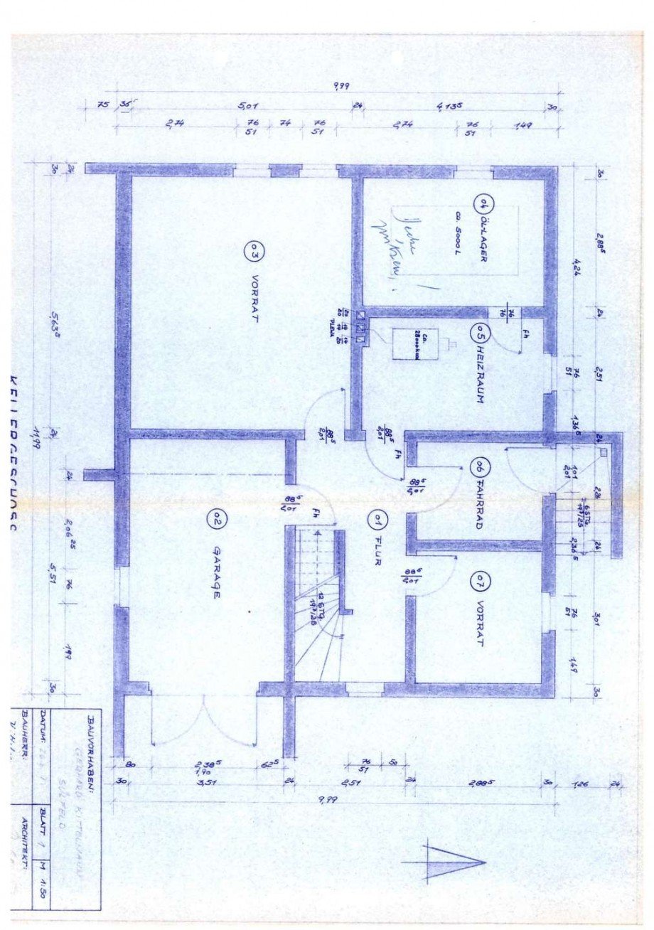 Kellergrundriss Einfamilienhaus Wolfsburg