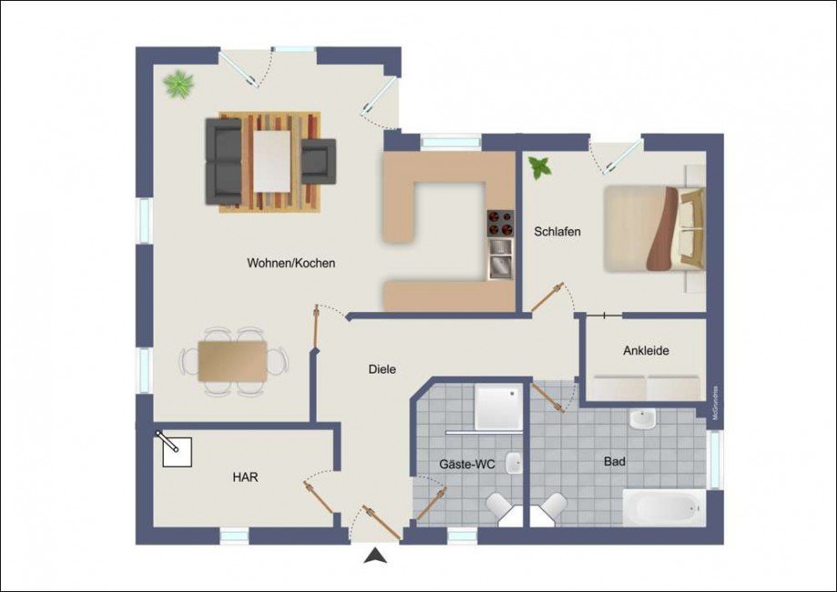 Raumaufteilung Bungalow Sassenburg / St�de
