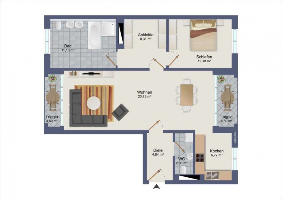 Wohnungsgrundriss Etagenwohnung Wolfsburg