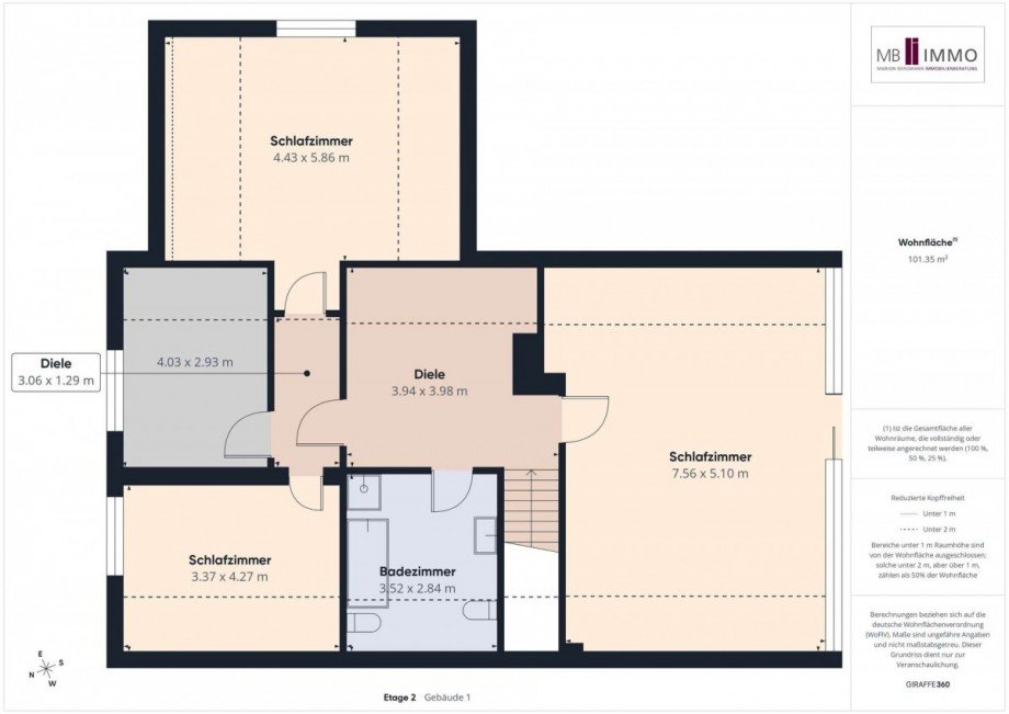 Korrekte Raumaufteilung Dachgeschoss Einfamilienhaus Wolfsburg-Ehmen